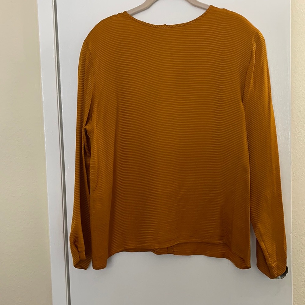 100% silk gold colored blouse